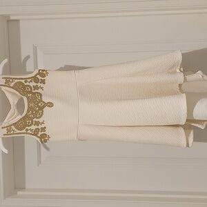 Cream Dress with Gold Embroidery
